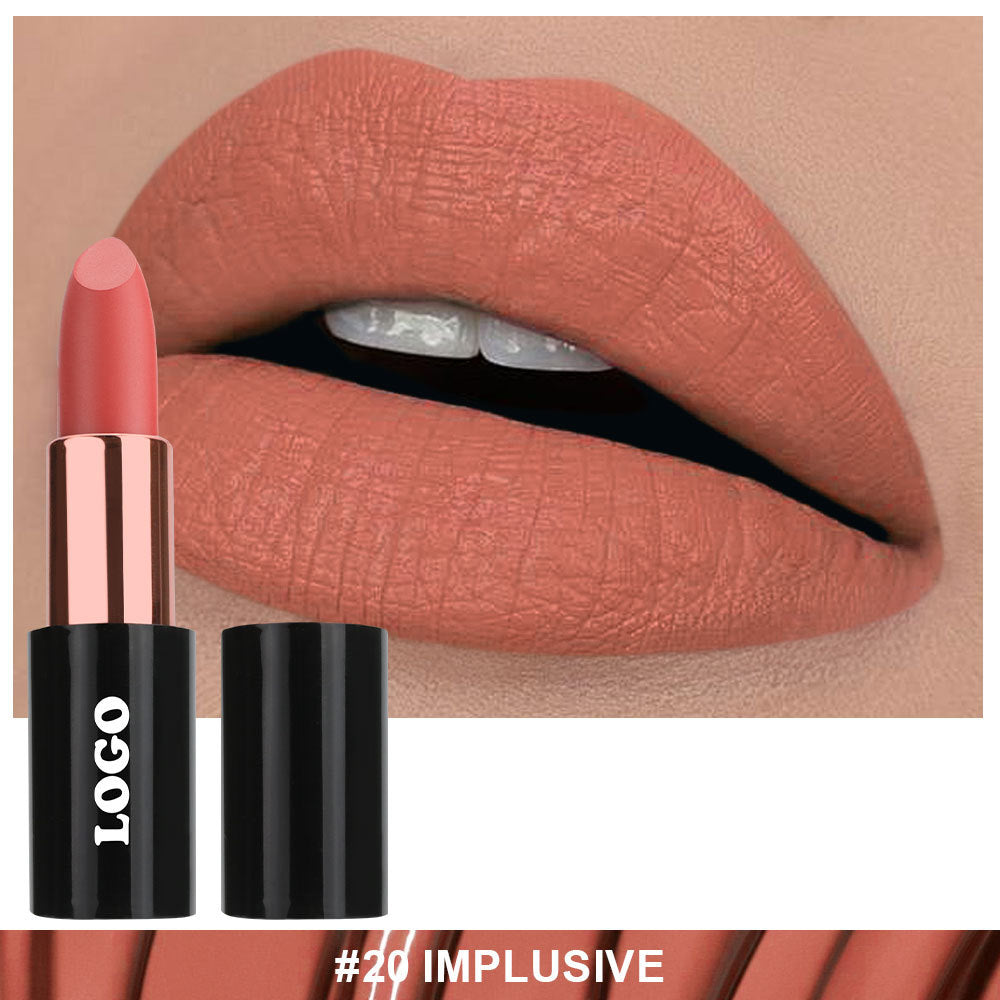 24 Color Matte Lipstick Nude No Dry Lips High Pigment Waterproof Magnetic Tube