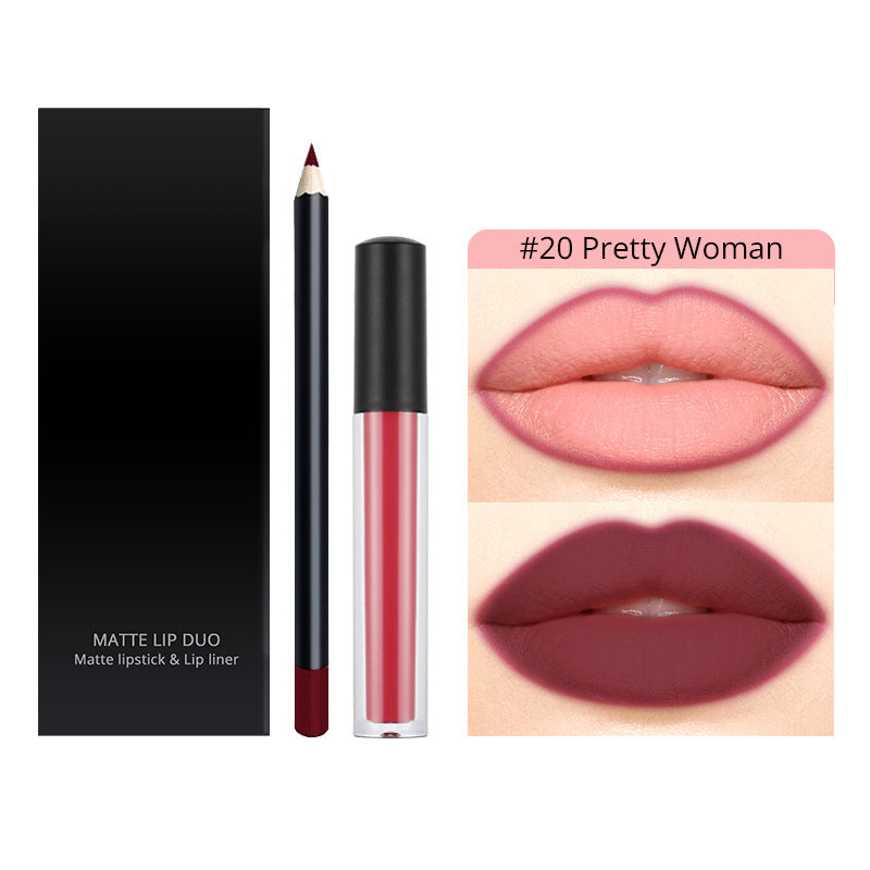 30 Color Liquid Lipstick Lip Liner Set Matte Lipstick Kit Long Lasting Waterproof