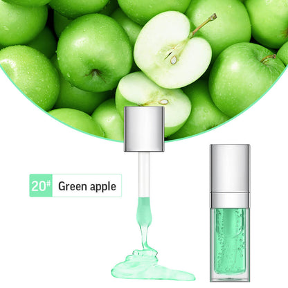 48 Colors Lip Oil Fruit Lip Gloss Lip Plumping Oil Vegan Moisturizing Silver-Plated Tube