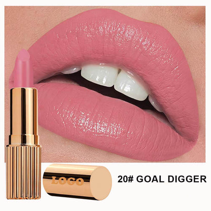 24 Color Matte Lipstick High Pigmented Long Lasting Waterproof Gold Tube
