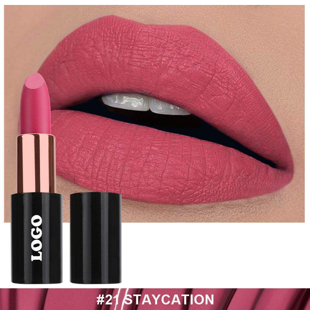 24 Color Matte Lipstick Nude No Dry Lips High Pigment Waterproof Magnetic Tube