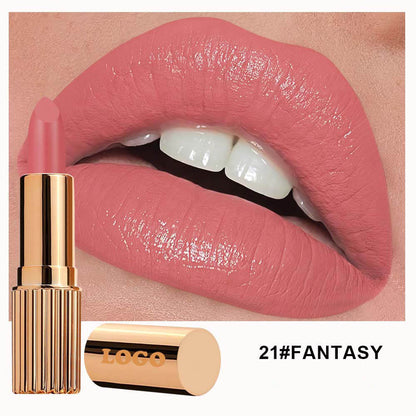 24 Color Matte Lipstick High Pigmented Long Lasting Waterproof Gold Tube