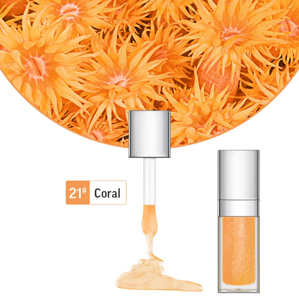 48 Colors Lip Oil Fruit Lip Gloss Lip Plumping Oil Vegan Moisturizing Silver-Plated Tube