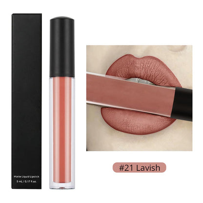 30-color Brown Matte Liquid Lipstick Nude Velvet Mist Lip Cream Cruelty-free