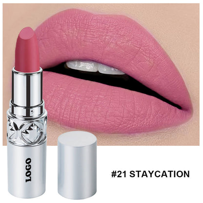 24 color matte lipstick cream waterproof long lasting silver tube