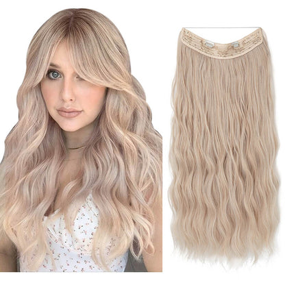 Hair extensions halo hair wig women wigs long curly hair chemical fiber