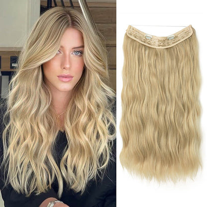 Hair extensions halo hair wig women wigs long curly hair chemical fiber
