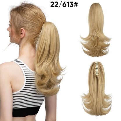 Short wigs hair extensions curly ponytail natural fluffy ponytail with clip