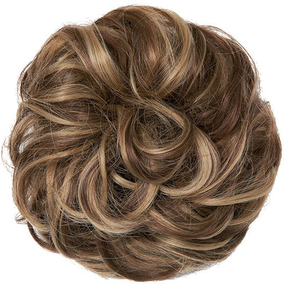 Curly hair buns wigs ball head wigs elastic hair buns flower