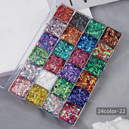 24 color glitter gel highlight powder face body mermaid sequin adhesive-free