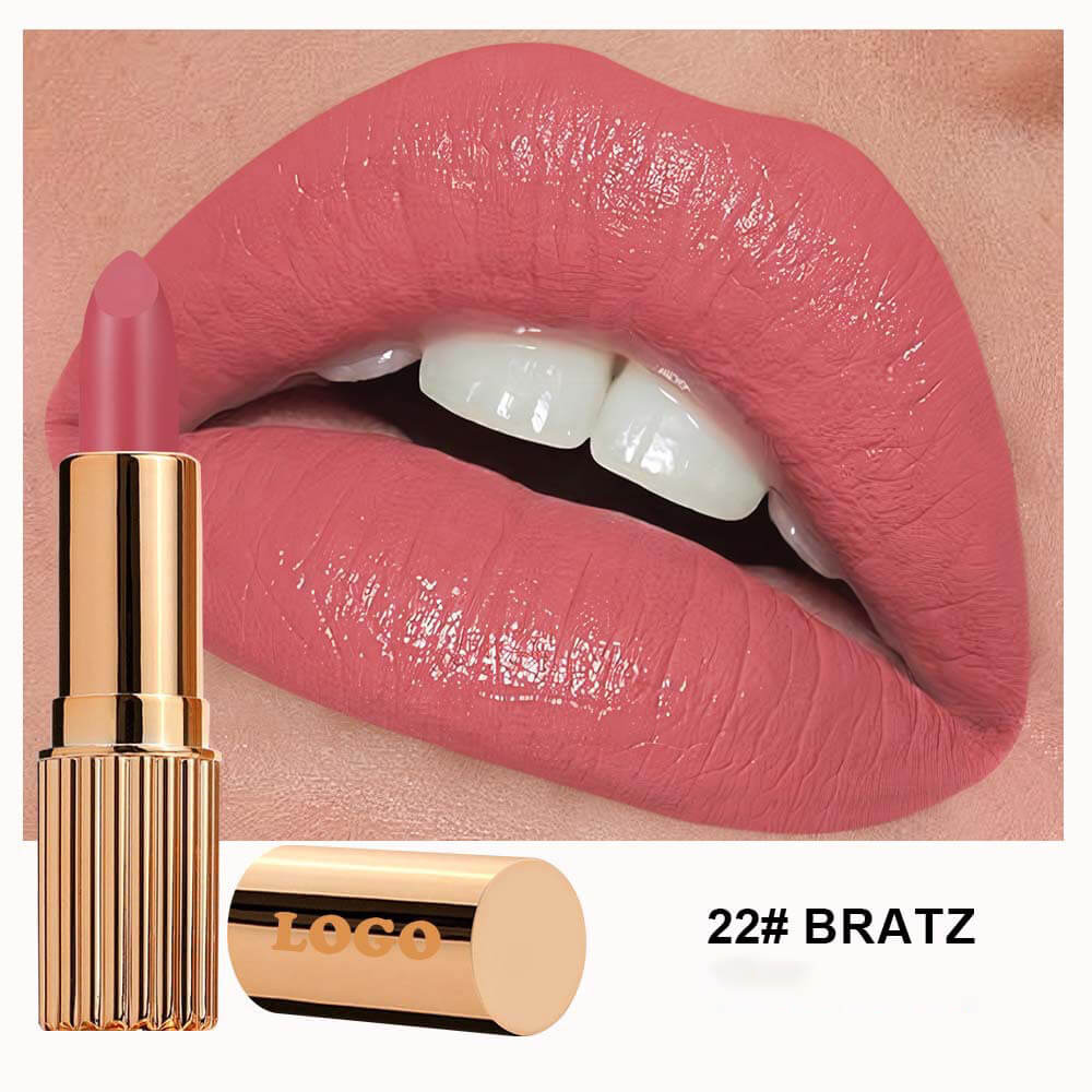 24 Color Matte Lipstick High Pigmented Long Lasting Waterproof Gold Tube
