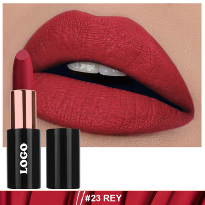 24 Color Matte Lipstick Nude No Dry Lips High Pigment Waterproof Magnetic Tube