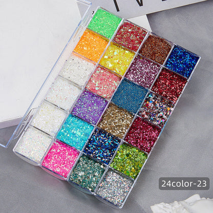 24 color glitter gel highlight powder face body mermaid sequin adhesive-free