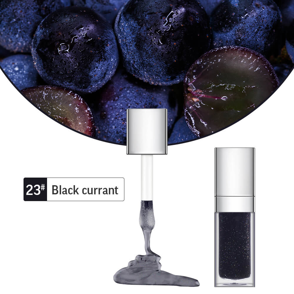 48 Colors Lip Oil Fruit Lip Gloss Lip Plumping Oil Vegan Moisturizing Silver-Plated Tube
