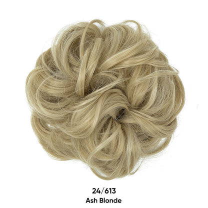 Curly hair buns wigs ball head wigs elastic hair buns flower