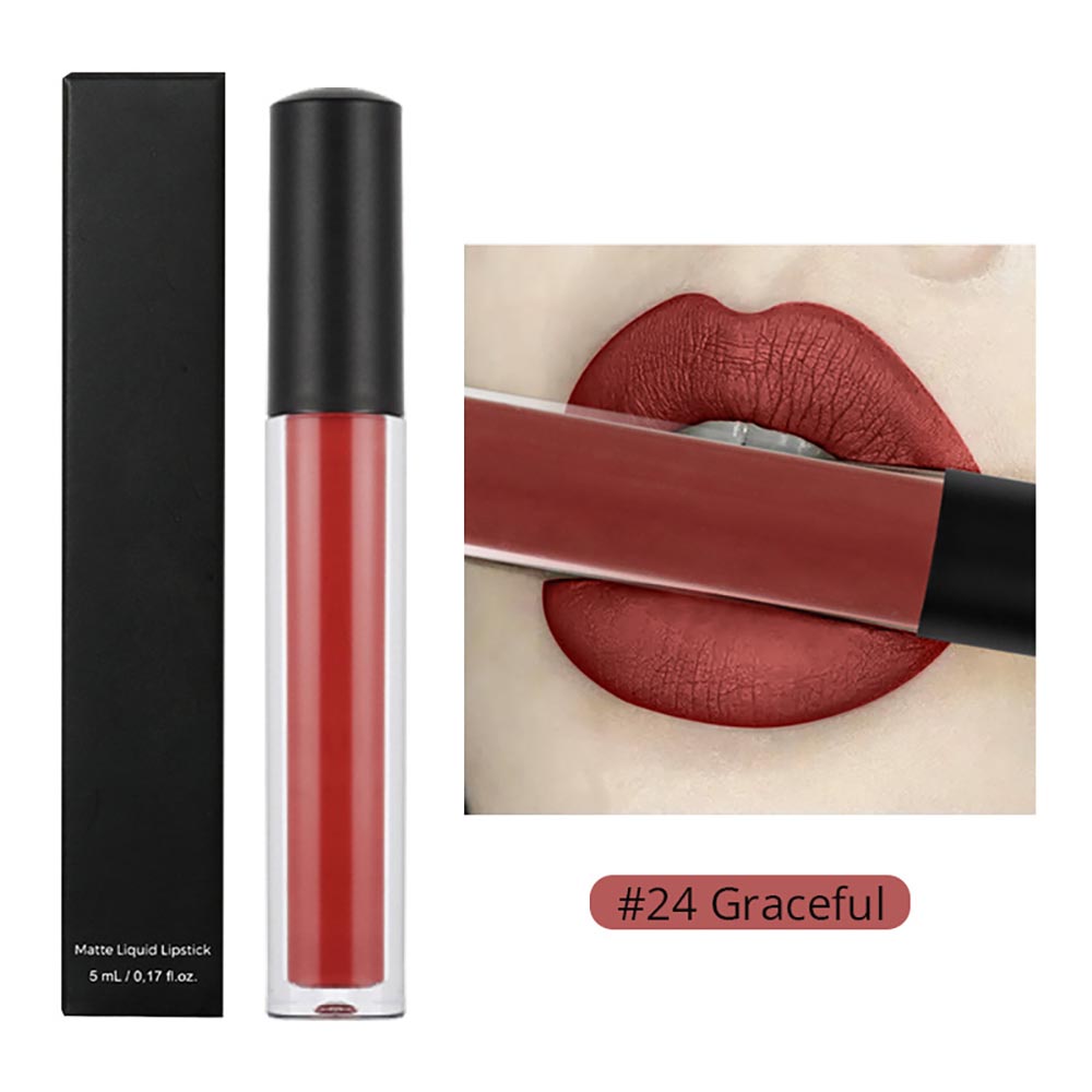 30-color Brown Matte Liquid Lipstick Nude Velvet Mist Lip Cream Cruelty-free