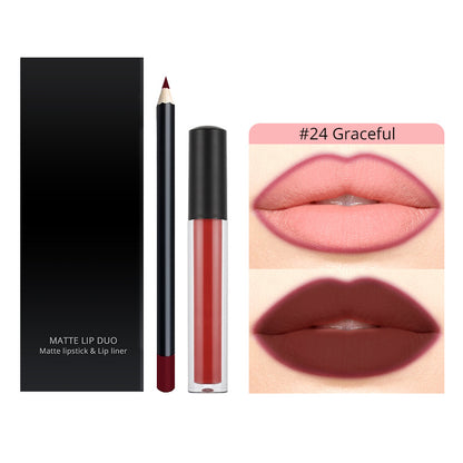 30 Color Liquid Lipstick Lip Liner Set Matte Lipstick Kit Long Lasting Waterproof