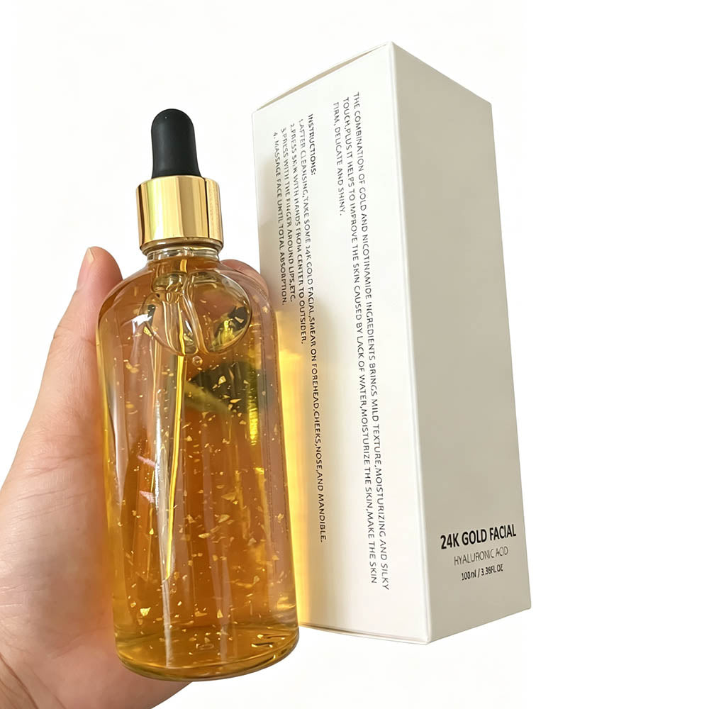 24K Face Serum Hyaluronic Acid Essence Anti-Aging Soothing Vitamin C 100Ml