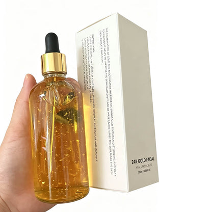 24K Face Serum Hyaluronic Acid Essence Anti-Aging Soothing Vitamin C 100Ml