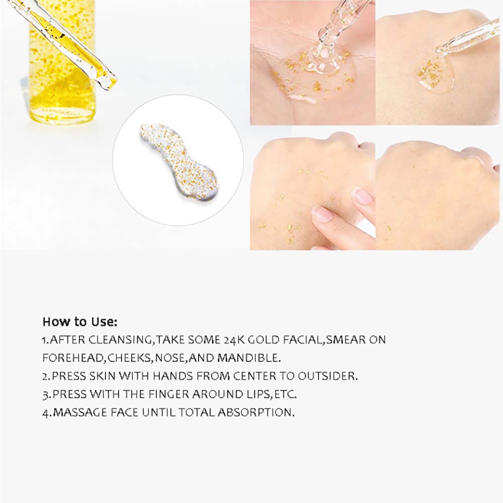 24k face serum hyaluronic acid essence anti-aging vitamin C 100ml