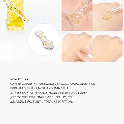 24k face serum hyaluronic acid essence anti-aging vitamin C 100ml