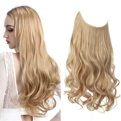 Women wigs hair extensions hair pieces fish line long curly chemical fiber
