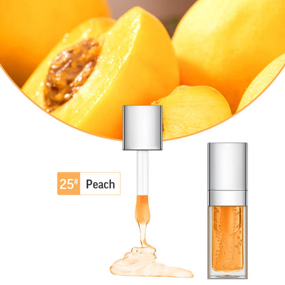 48 Colors Lip Oil Fruit Lip Gloss Lip Plumping Oil Vegan Moisturizing Silver-Plated Tube