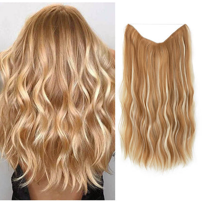 Hair extensions halo hair wig women wigs long curly hair chemical fiber