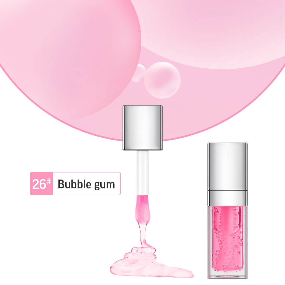 48 Colors Lip Oil Fruit Lip Gloss Lip Plumping Oil Vegan Moisturizing Silver-Plated Tube