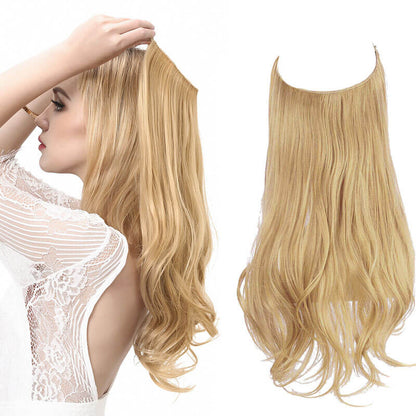 Women wigs hair extensions hair pieces fish line long curly chemical fiber