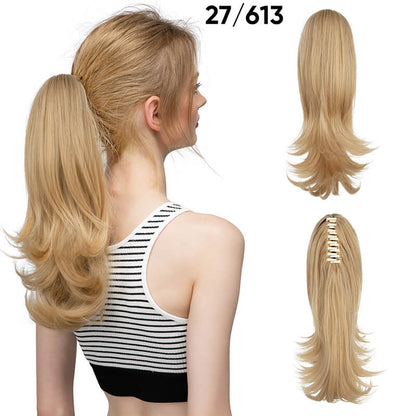 Short wigs hair extensions curly ponytail natural fluffy ponytail with clip