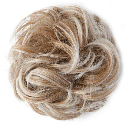 Curly hair buns wigs ball head wigs elastic hair buns flower