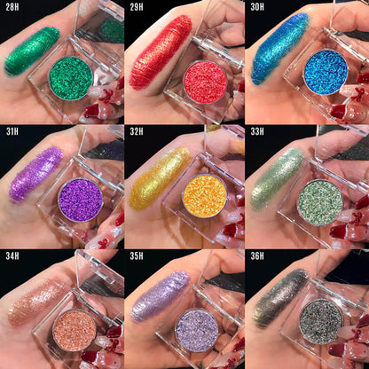 36-Color Chameleon Eyeshadow Powder Metallic Highlighter Vegan 26mm