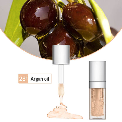 48 Colors Lip Oil Fruit Lip Gloss Lip Plumping Oil Vegan Moisturizing Silver-Plated Tube