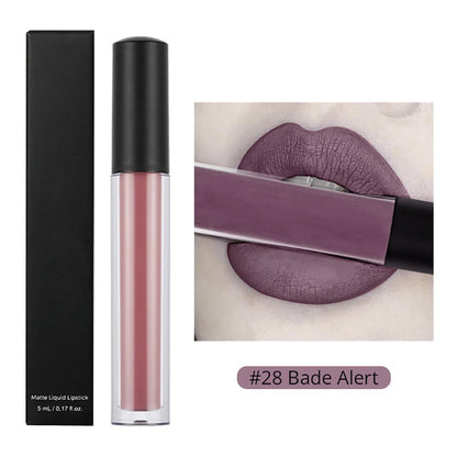 30-color Brown Matte Liquid Lipstick Nude Velvet Mist Lip Cream Cruelty-free
