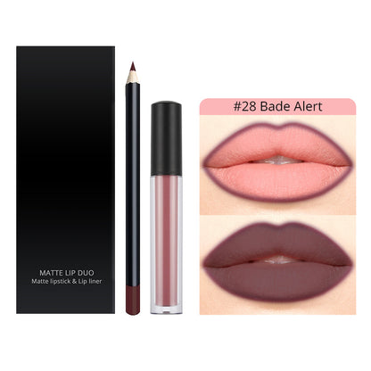 30 Color Liquid Lipstick Lip Liner Set Matte Lipstick Kit Long Lasting Waterproof