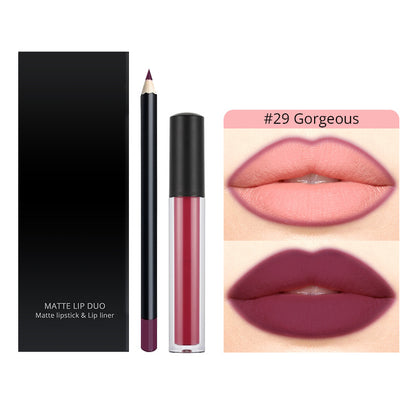 30 Color Liquid Lipstick Lip Liner Set Matte Lipstick Kit Long Lasting Waterproof