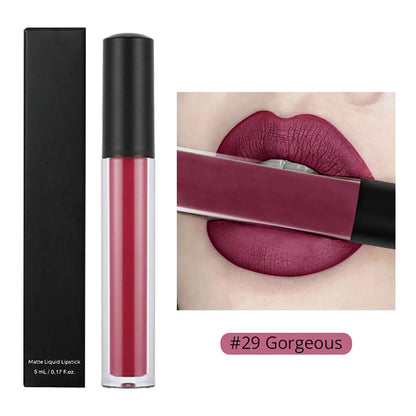 30-color Brown Matte Liquid Lipstick Nude Velvet Mist Lip Cream Cruelty-free