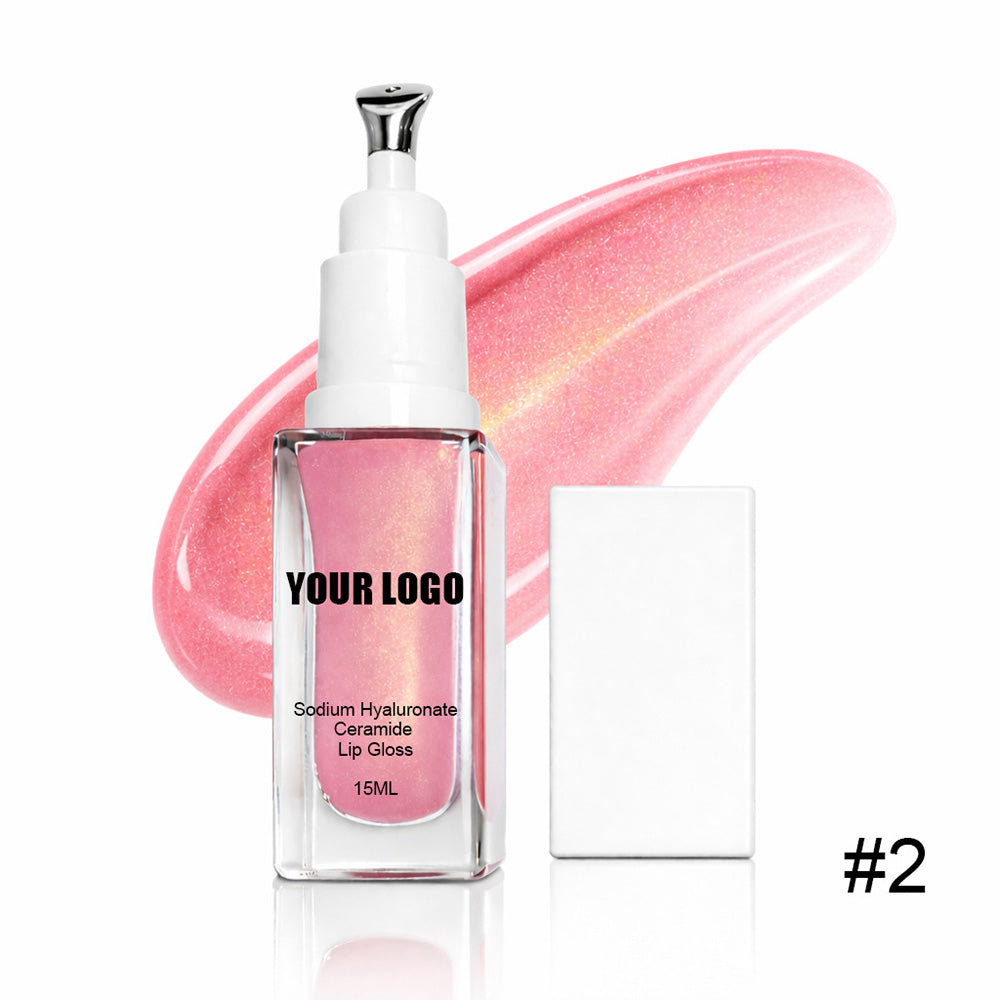 5-color Hyaluronic Acid Lip Gloss Ceramide Moisturizing Massage Head 15ml