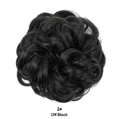 Curly hair buns wigs ball head wigs elastic hair buns flower