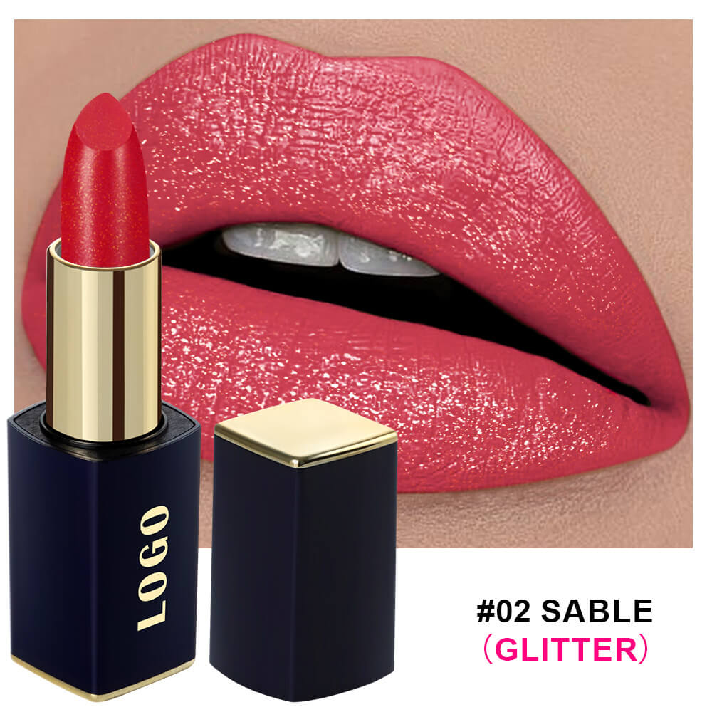 16 Color Glitter Lipstick Plumping Shimmer Lip Stick Hydrating Long-Lasting