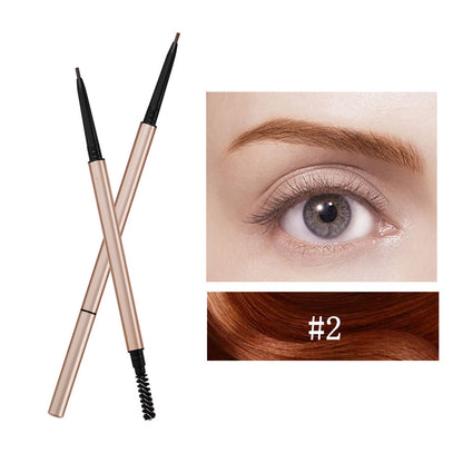 7 Color Slim Eyebrow Pencil Brow Pen Long Lasting Waterproof Gold Tube