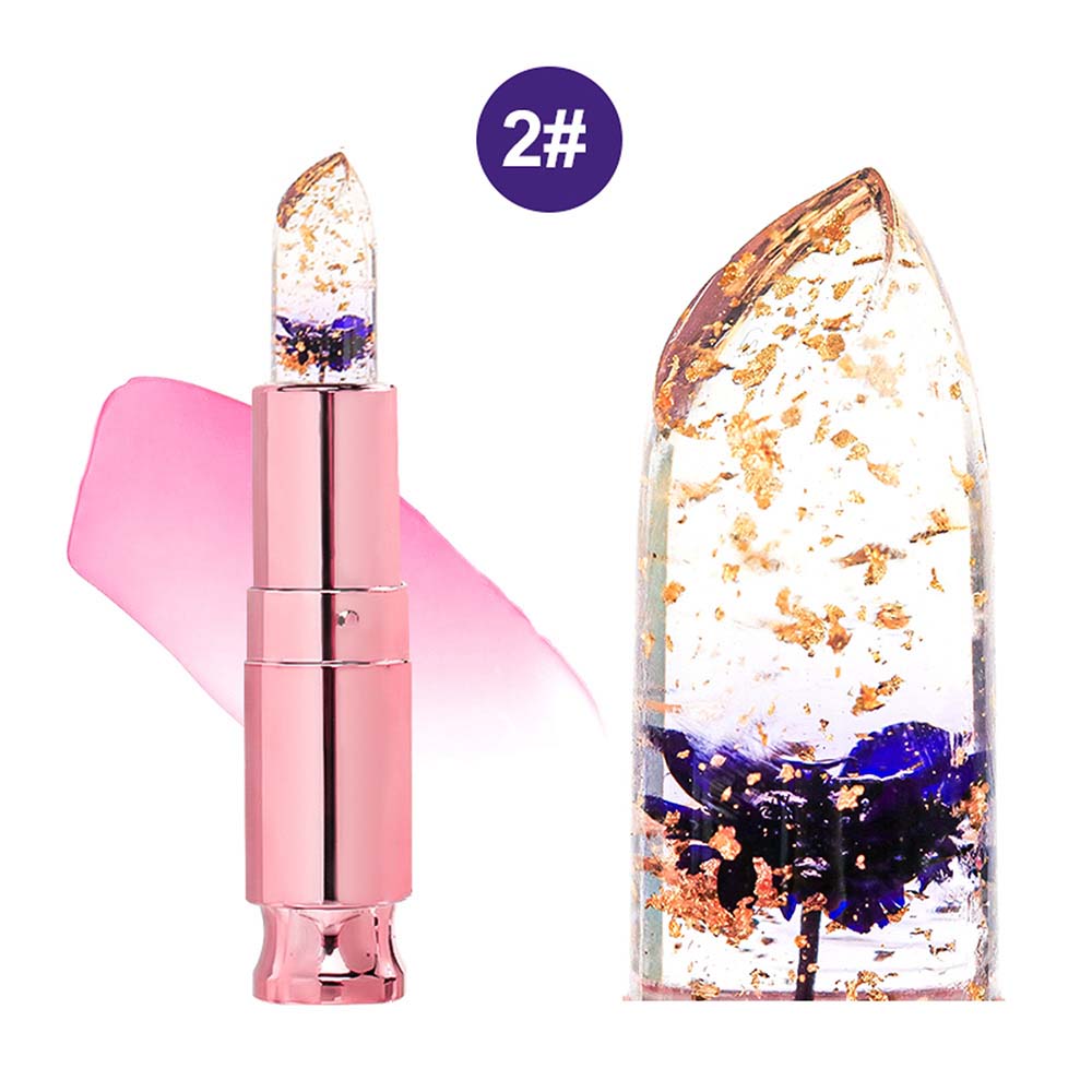 5 Color Flower Lip Balm Temperature Change Color Lipstick Vegan No Logo