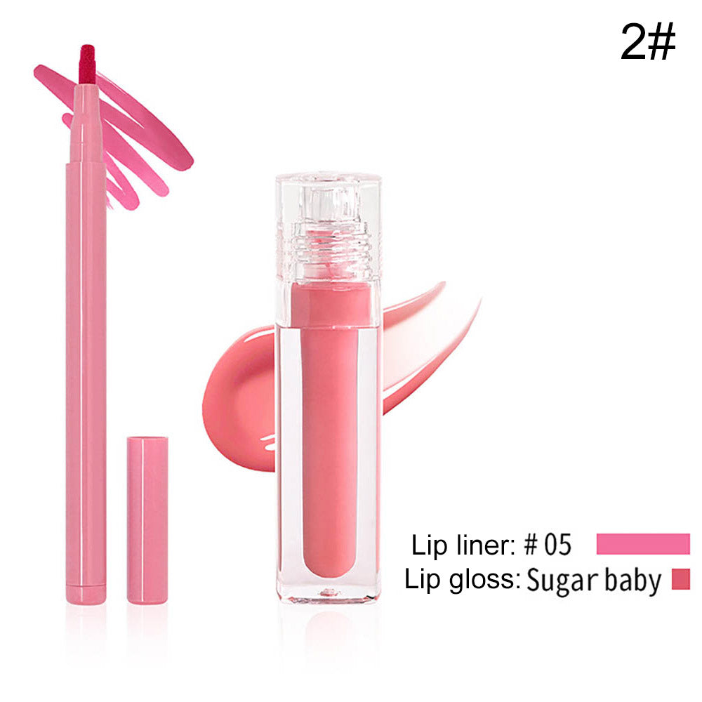 8-Color Lip Liner & Lip Glaze Set High-Shine Long-Lasting Vegan Lip Duo Kit