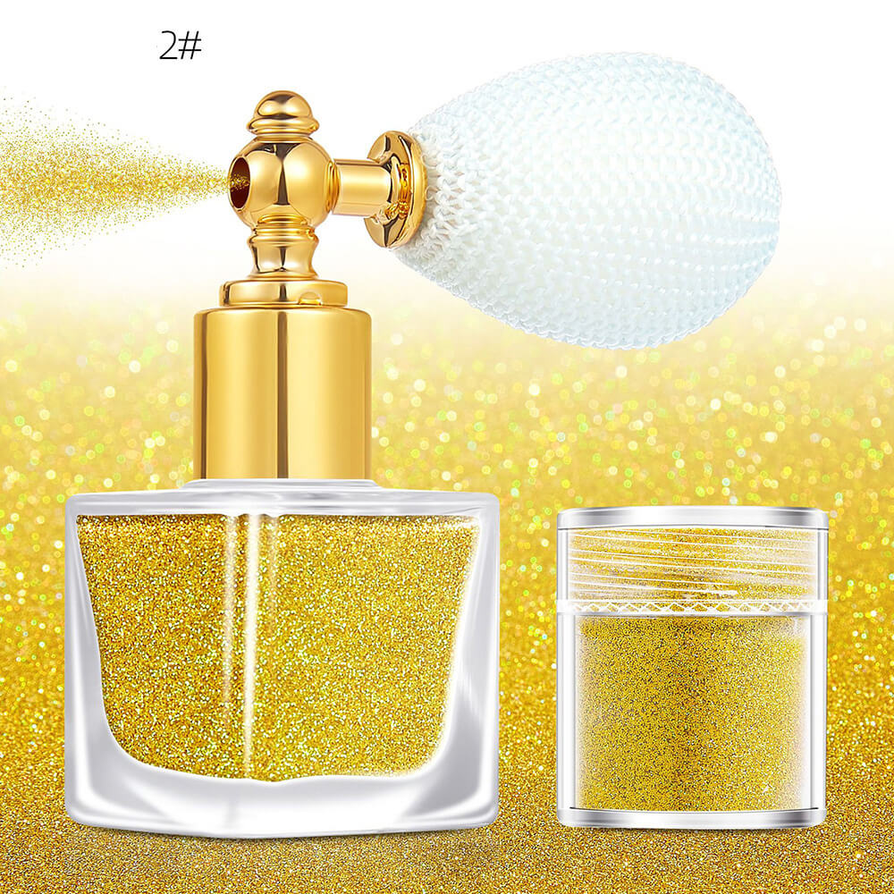26 color highlighter powder glitter spray for face body hair (1 bottle of spray + 1 refill)