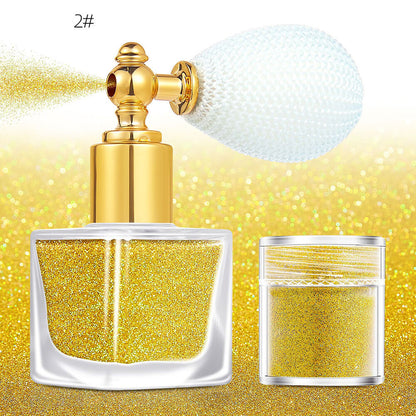 26 color highlighter powder glitter spray for face body hair (1 bottle of spray + 1 refill)