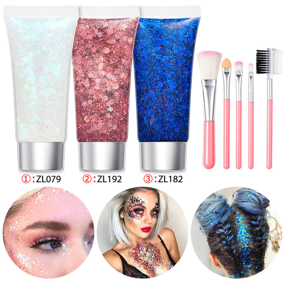 17 set glitter gel sequin body face eyes hair stage shimmer makeup vegan