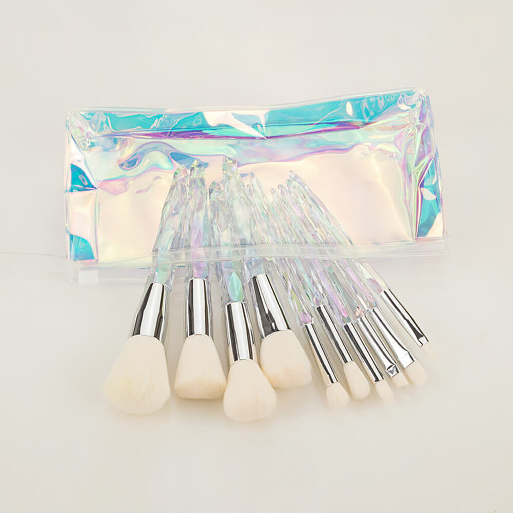 Ensemble de 10 pinceaux à paupières en cristal, poudre et crème