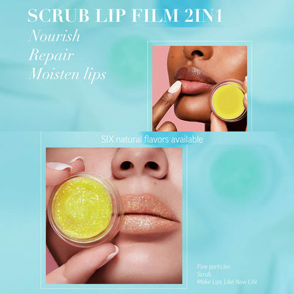 2 In 1 Lip Mask & Lip Scrub Lip Balm Exfoliation Moisturizing Lip Care With Lip Brush