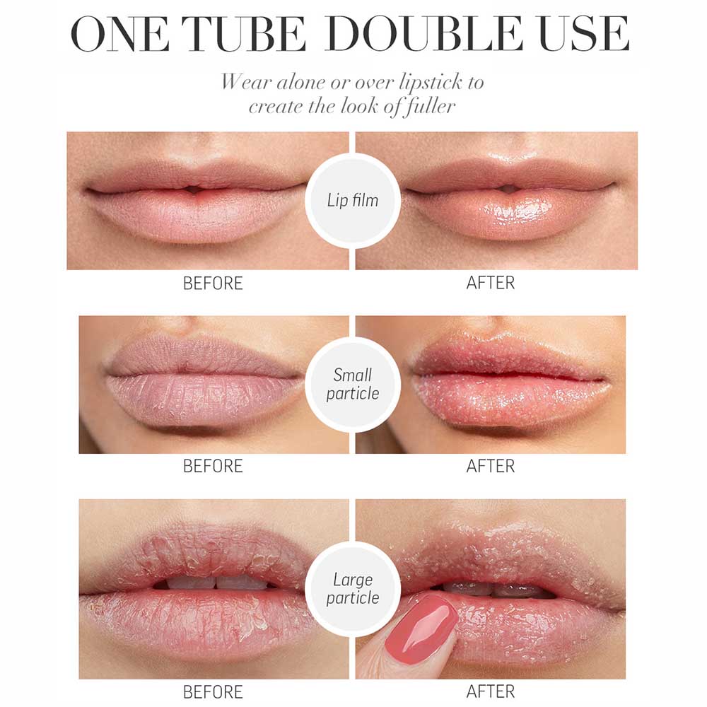 2 In 1 Lip Mask & Lip Scrub Lip Balm Exfoliation Moisturizing Lip Care With Lip Brush